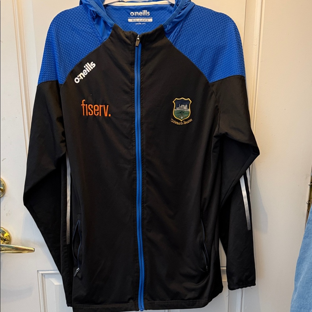 O'Neill Black and Blue Kids Hooded Team Jacket